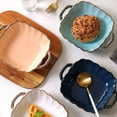 thumbnail image 2 of Qeeadeea Rectangular Lasagne Pan With Handle, Small Ceramic Bakeware Pan For 1 Person, Porcelain Baking Dish Oven Proof-white-21x16.5x5cm, 500ml, 2 of 7