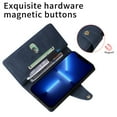 thumbnail image 5 of Decase iPhone 14 Pro Max 6.7'' Wallet Phone Case,Soft PU Leather Magnetic Clasp Purse Folio Flip Cover with Zipper Pocket Wristband Strap for Women Men,for iPhone 14 Pro Max,blue, 5 of 7