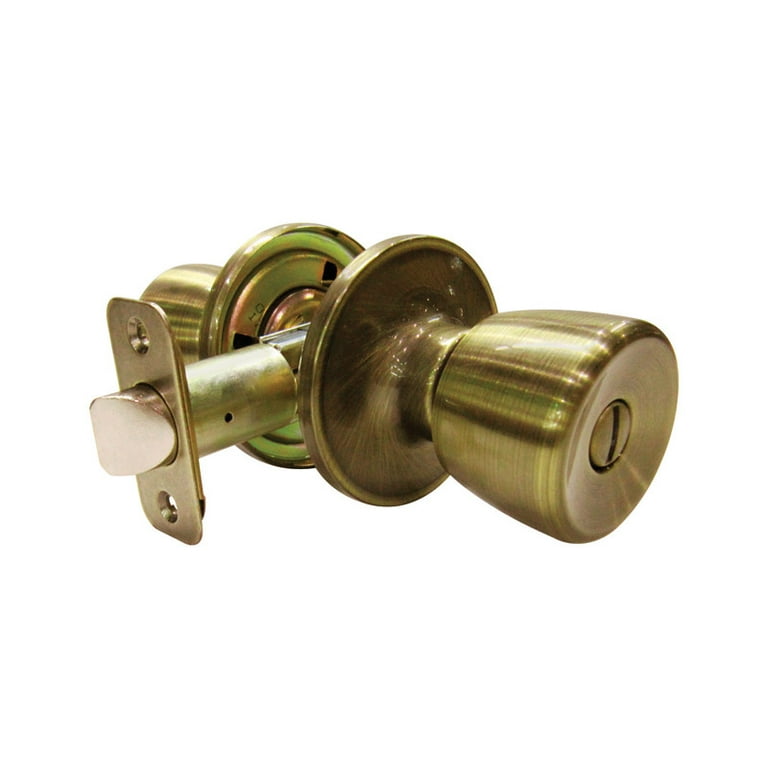 Ace Tulip Antique Brass Passage Door Knob Right or Left Handed Ace Tulip Antique Brass Passage Door Knob Right or Left Handed