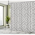 thumbnail image 4 of Ambesonne Geometric Shower Curtain, Short Lines Abstract, 69"Wx75"L, Charcoal Grey White, 4 of 4