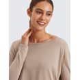 thumbnail image 5 of CRZ YOGA Pima Cotton Boat Neck Top,Workout, Loose Fit, Hip Length, Long Sleeve Shirts for Women, 5 of 6