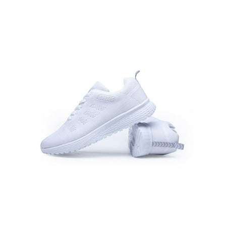 

Ferndule Women Anti Slip Running Shoe Jogging Comfortable Round Toe Sneaker Fashion Lace Up White 8