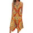 thumbnail image 1 of Ovzne Robes d'Été pour Femmes 2025 Robe pour Femme Sans Manches Imprimée à Col Rond avec une Grande Jupe et Robe Ample de Vacances Imprimée Liquidation, 1 of 5