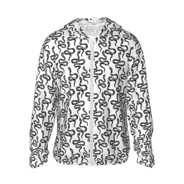 Fotbe Snake Chaqueta con Protección Solar UPF 50+ para Hombre y Mujer, Camisa con Capucha y Bolsillos-3X-Large