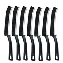 7-Pack Hard Bristle Crevice Cleaning Brush -  Gap Crevice Brush for Window Tracks, Bathroom Corners, Kitchen Sink - Curved Handle  Protects Hands, Cleaning Products Essential