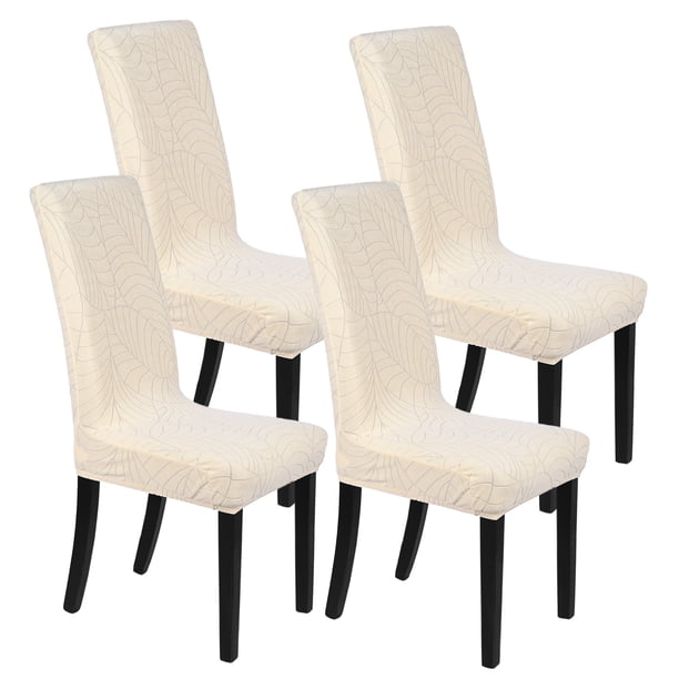Juego de 4 fundas de silla impermeables Uxcel, fundas de silla elásticas de jacquard para comedor, protectores de sillas lavables