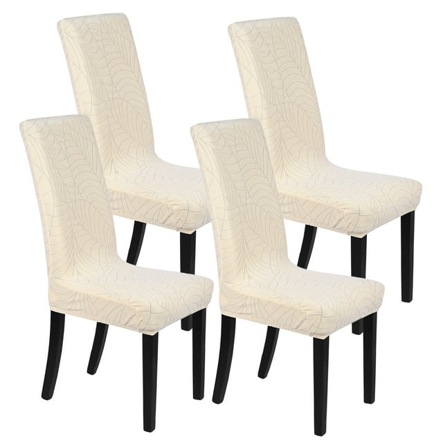 Juego de 4 fundas de silla impermeables Uxcel, fundas de silla elásticas de jacquard para comedor, protectores de sillas lavables