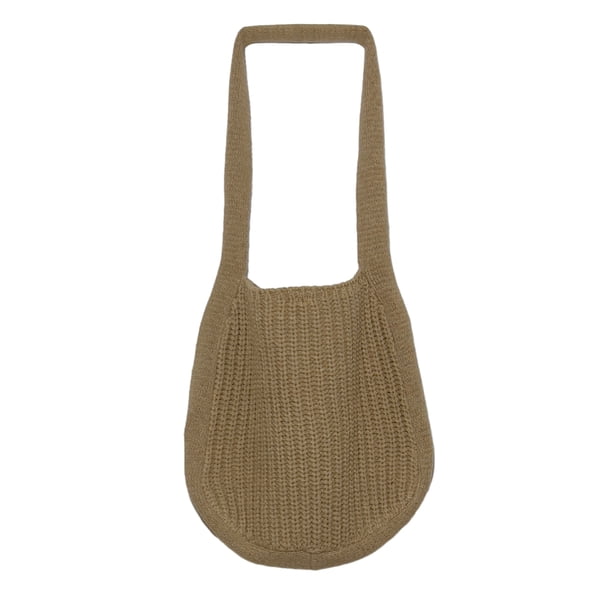Bolso de mano retro de punto para mujer, bolso grande de viaje para hombro, bolso de compras (caqui)