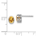thumbnail image 4 of Auriga Fine Jewelry 925 Sterling Silver Rhodium-plated Citrine Oval Post Stud Earrings for Women, 4 of 6