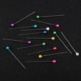 thumbnail image 3 of Alfileres de costura JM 100 piezas 4 cm cabeza de bola de plástico multicolor, 3 of 5