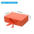 thumbnail image 2 of Unique Bargains 10x8x3 Inch Magnetic Gift Box Collapsible Paper Party Favor Boxes with Lid and Ribbon Orange, 2 of 6