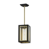 30051CLBKGLD-Maxim Lighting-Neoclass - 1 Light Outdoor Pendant-12.5 Inches Tall and 7 Inches Wide-Black/Gold Finish