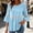 Blue, variant on ClodeEU Women's Round Neck Lace Bell 3/4 Sleeve Tiered Peplum Blouse,Casual Loose Flowy Summer Tunic Top Beige,Women's Plus L