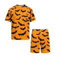 thumbnail image 6 of Mens Pajamas Set Halloween Pumpkins Print Summer Pajamas for Men Short Sleeve & Shorts 2 Piece, 6 of 7