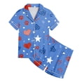 thumbnail image 5 of WUANDIXFA Pajamas for Girls Little Boy Girl 4th Of July Pajamas Sets for Toddler Sleepwear Summer 2 Piece Kids Pjs 10-11 Years,Blue, 5 of 5
