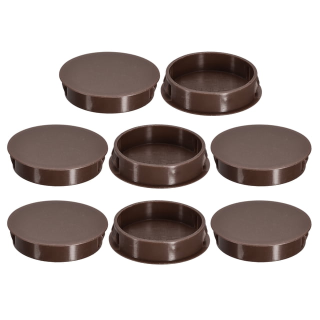 Unique Bargains 8Pack 45mm/1.77' Plastic Hole Plugs Panel Flush Type Knockout Locking Plugs, Brown