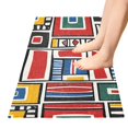 thumbnail image 2 of Bath Mat Soft Plush Non-Slip Absorbent Bathroom Rugs 39"x20" Square Shaped Geometric, 2 of 8