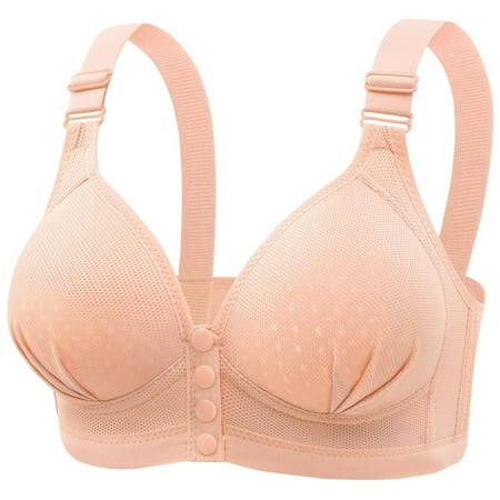 Ploknplq Bras for Women No Underwire front Closure Bras for Women balconette Bras for Women front Closure Bra wireless Bras Bralettes Soft V Neck Padded Everyday Bra bras for Women Pink M Red S