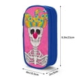 thumbnail image 4 of XMXY Illumination Skull Large Capacity Pencil Case, Portable Pencil Bags with Compartments Zipper Blue, 4 of 7