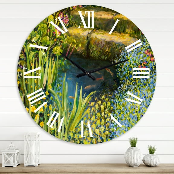 Designart 'Colorful Silence At The Lake Side' Lake House Wall Clock