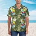 thumbnail image 2 of Fotbe Surfing Dinosaur Hawaiian Shirt for Men Unisex Summer Beach Casual Short Sleeve Cotton Linen Button Down Shirts-X-Large, 2 of 5