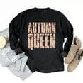 thumbnail image 4 of Autumn Queen Block Distressed - Women's Garment Dyed Long Sleeve Graphic T-Shirt, 4 of 9