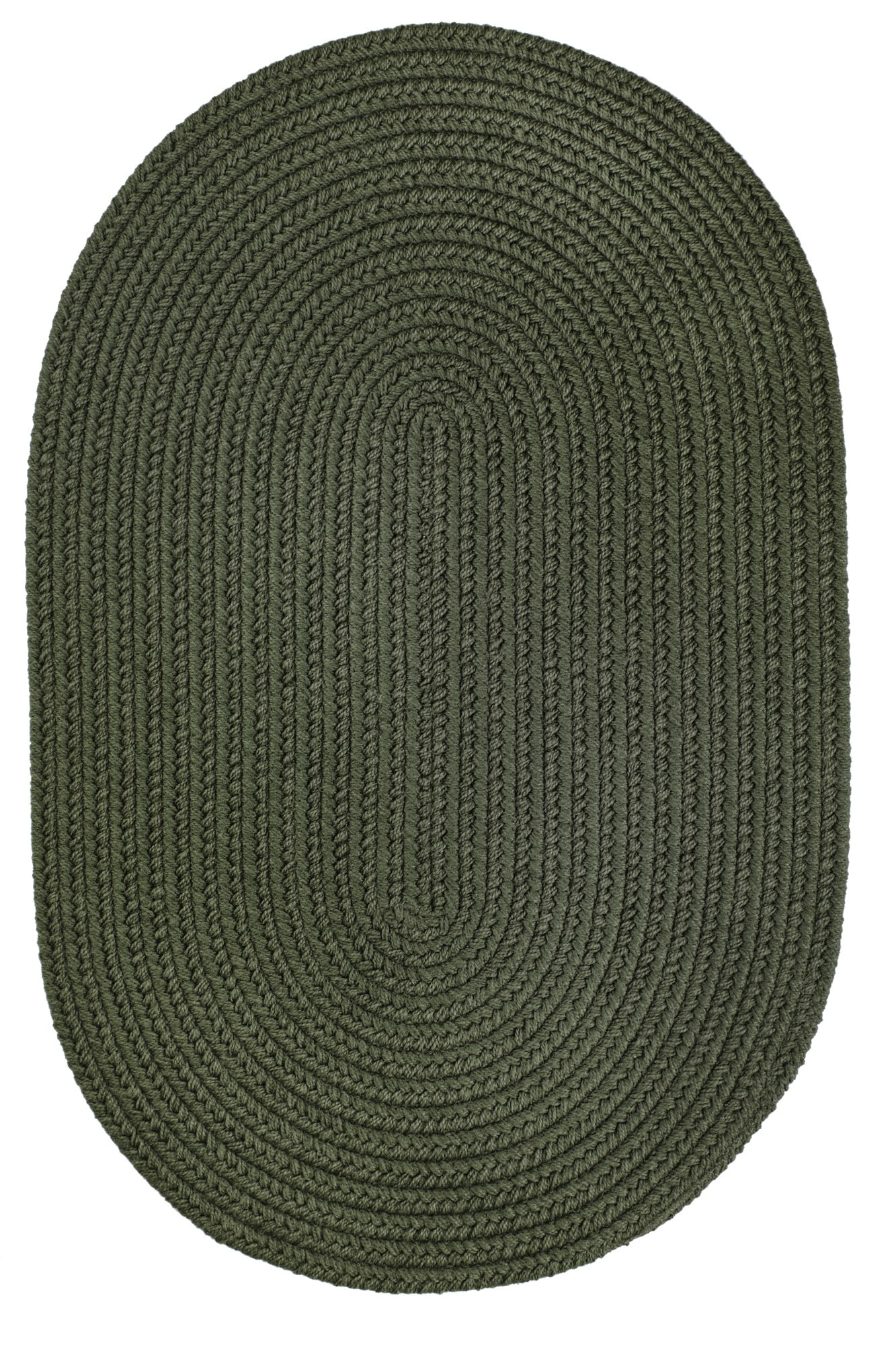 Indoor/Outdoor Solid Green Area Rug, Braided Textured Design, 6Ft. X 6Ft. Round Reversible
