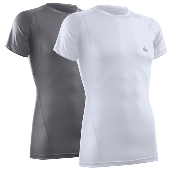 Mens Compression Shirt Short Sleeve Dry-fit Athletic Base-layer T-shirt - 2 Pack