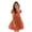 Orange, variant on 1-8 Years Girls Short Sleeve Ruffle Sleeves Open Back Solid Summer Dress Orange, 5-6 Years