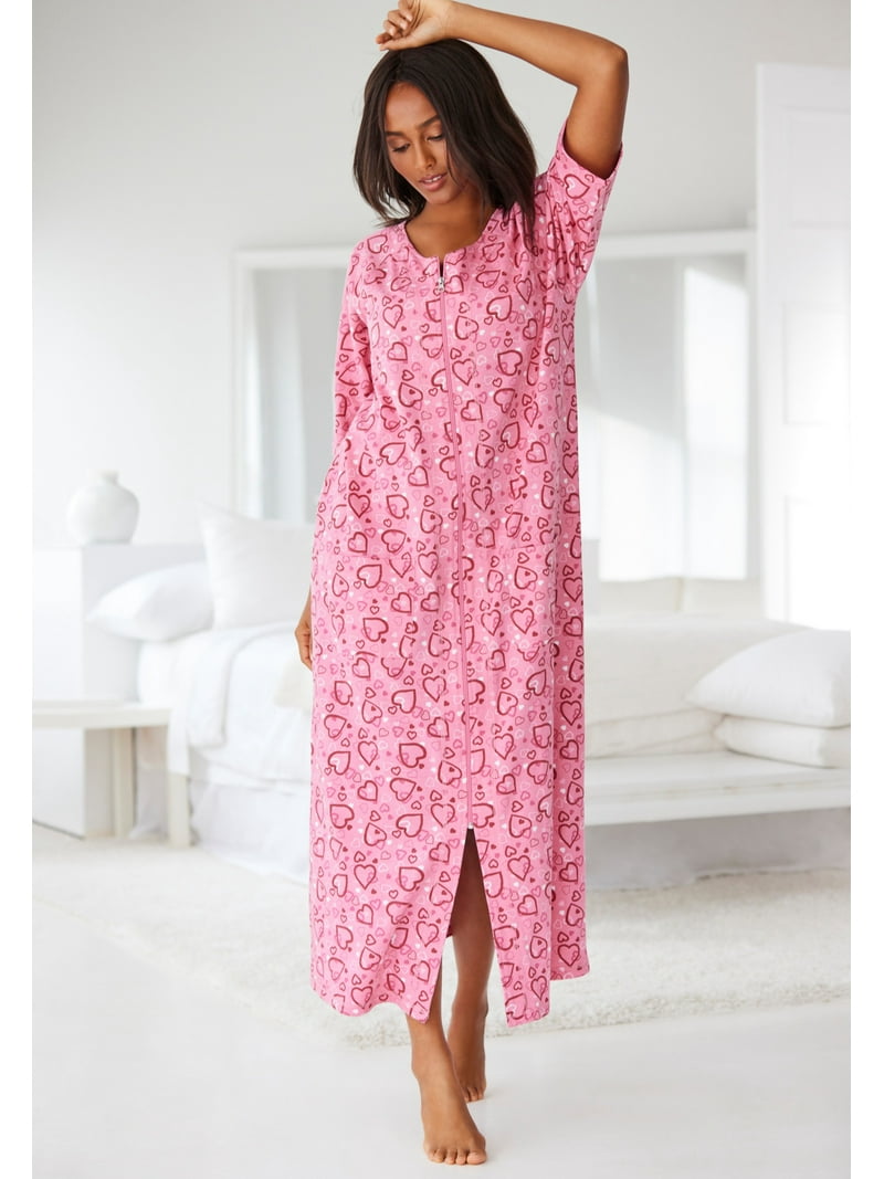 Dreams Women's Plus Size Luxurious French Terry Long Robe