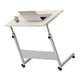 thumbnail image 4 of Liftable Bedside Table 60 X 40cm C Shape Metal Frame Mobile Laptop Desk for Home Sofa Walnut Color, 4 of 5