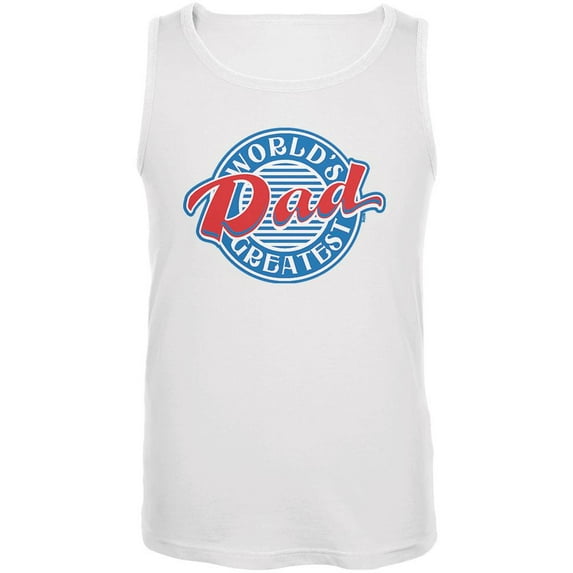 World's Greatest Dad Circle Mens Tank Top White LG