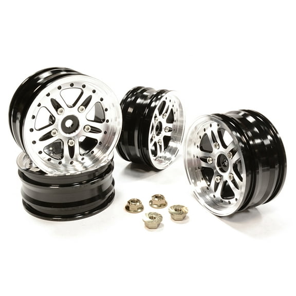 Integy RC Toy Model Hop-ups C25989BLACK Billet Machined T1 Wheel Set (4) for Tamiya Scale Off-Road CC01