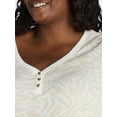 thumbnail image 4 of Terra & Sky Women's Plus Thermal Henley Top, Available in 1 and 2-Pack, Sizes 0X-5X, 4 of 6