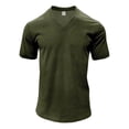 thumbnail image 5 of Men V Neck Short Sleeve T Shirt Fitness Fit Sports Solid Tees Tops Corduroy Gym, 5 of 11