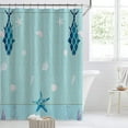 Aqua Blue Shower Curtain Sets,Starfish Shell Bathroom Curtains