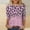 Pink, variant on Fznquz 2025 T Shirts for Women Graphic Black Crew Neck T Shirt Casual 3/4 Length Sleeve Shirts,L