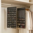 thumbnail image 4 of Double Sided Hanging Jewelry Organizer, 48 Pockets Clear Window Large Jewelry Hanging Organizer with Necklace Hanger, Wall/Door/Closet Stud Earring Bracelet Ring Storage (Whith), 4 of 8