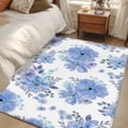 thumbnail image 4 of Blue Watercolor Floral Area Rugs 3'x5', Washable Small Throw Rugs for Living Room Bedroom, Spring Flower Abstract Art Indoor Outdoor Rug Non-Slip Low Pile Carpet Runner Reversible Floor Mats, 4 of 8