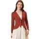 thumbnail image 1 of Cardigan de Punto Allegra K dobladillo Rizado Rojo marrón L, 1 of 5