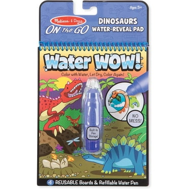 Melissa & Doug On The Go Water Wow! Reusable Water-Reveal Activity Pad – Dinsoaur Books, Stocking Stuffers, Arts And Crafts Toys For Kids Ages 3 