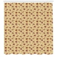 thumbnail image 3 of Ambesonne Ladybug Shower Curtain, Dragonflies and Hearts, 69"Wx84"L, Dark Coral Sand Brown, 3 of 3