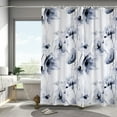 thumbnail image 2 of Blue Floral Shower Curtain,Navy and White Fabric Bathroom Shower Curtains,Watercolor Flower Shower Curtain Sets,Modern Pretty Waterproof Fabric Bath Curtain with 12 Hooks 72x72in, 2 of 6