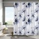 thumbnail image 2 of Cortina de ducha con diseño floral azul, tela azul marino y blanca, juego de cortinas de ducha con flores de acuarela, moderna y bonita cortina de baño de tela impermeable con 12 ganchos de 182,88 x, 2 of 6