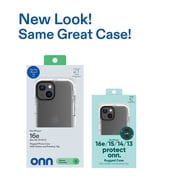 onn Rugged Phone Case with Holster for iPhone 17e / iPhone 16e / iPhone 15 / iPhone 14 / iPhone 13 - Clear