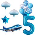 thumbnail image 1 of Set de globos aeroplanos MPRVAKYF para decoración de fiestas, 31 pulgadas, azul, 1 of 2