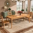 thumbnail image 4 of Costway 6-Person Outdoor Acacia Wood Dining Table with 1.96" Umbrella Hole Rectangular, 4 of 10