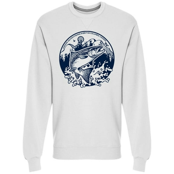 Salmon Fish Emblem Sweatshirt Men -Image by Shutterstock, Male x-Large