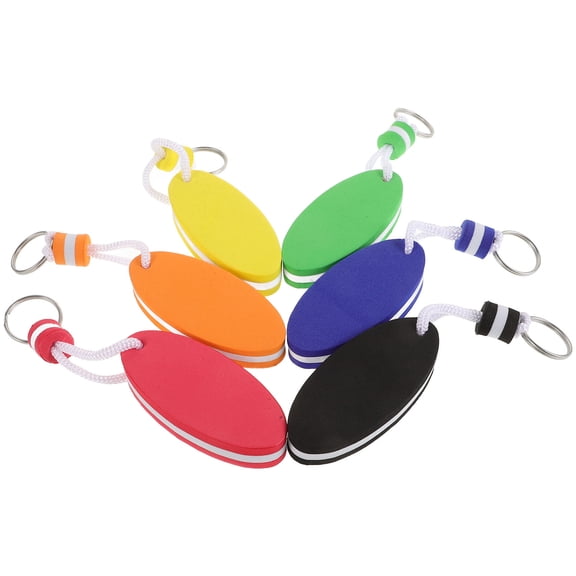 FRCOLOR Floating Keychain with Creative Surfboard Design Multifunctional EVA Material for Decoration and Water Activities 6pcs Pack