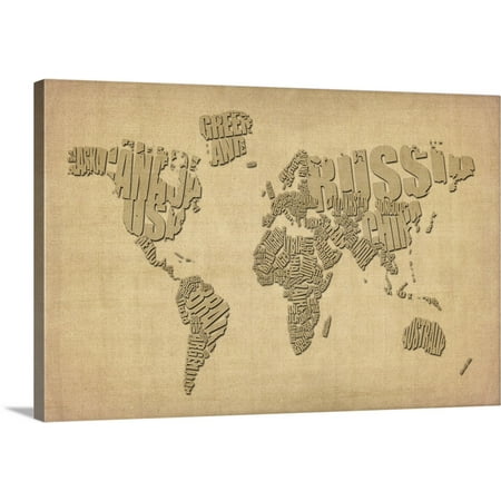 Great BIG Canvas | Michael Tompsett Solid-Faced Canvas Print entitled World Map made up of Country